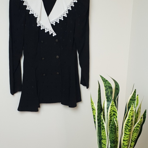 Vintage 80s Black Blazer With Shoulder Pads - Picture 7 of 7